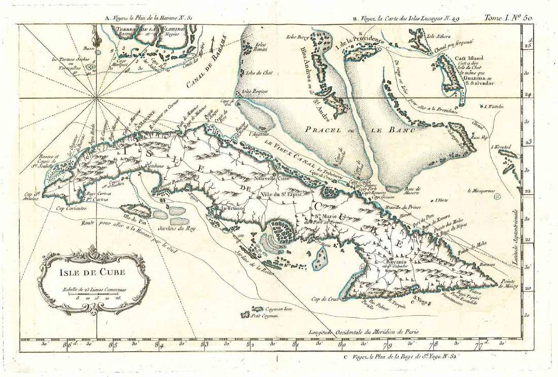 Bellin: Antique Map of Cuba, 1764 (1 of 1)