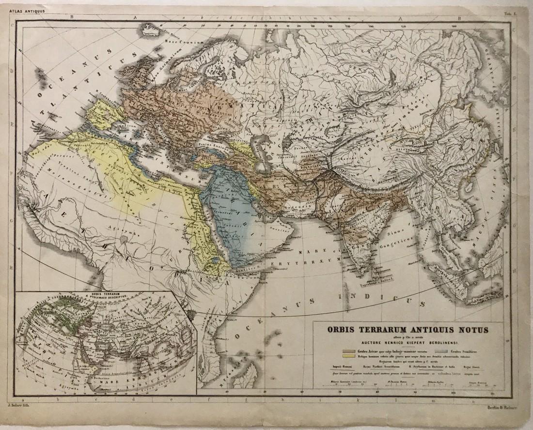 Reimer/Kiepert: Antique Map of the Ancient World, 1863 (1 of 4)