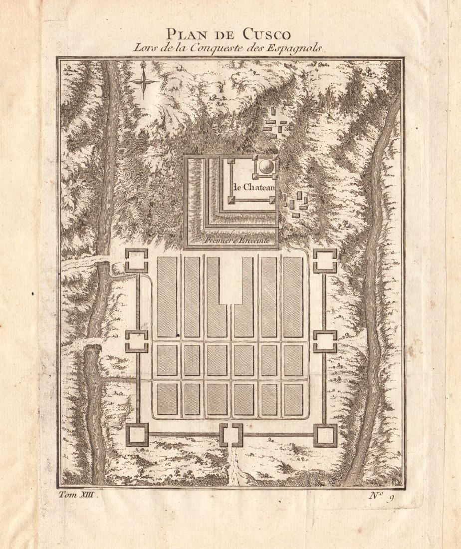 Bellin: Antique Plan of Cusco, 1754 (1 of 1)