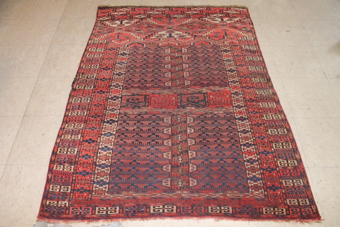 Antique Turkman Hand Knotted Rug (1 of 4)