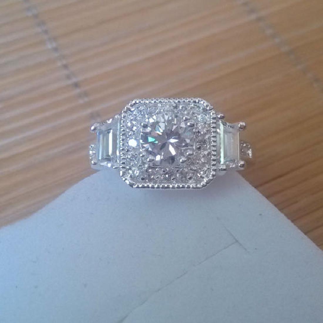White Gold Filled Cubic Zirconia Square Engagement Ring (1 of 2)