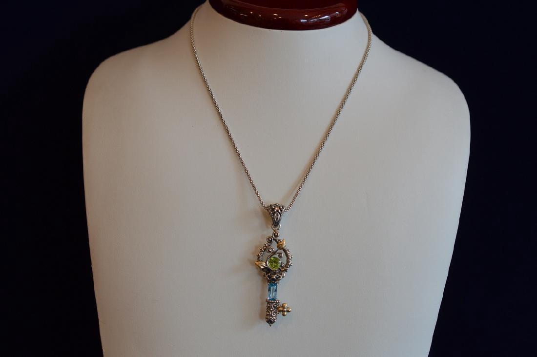 Barbara Bixby Sterling Gold Clad Topaz Peridot Pendant (1 of 3)