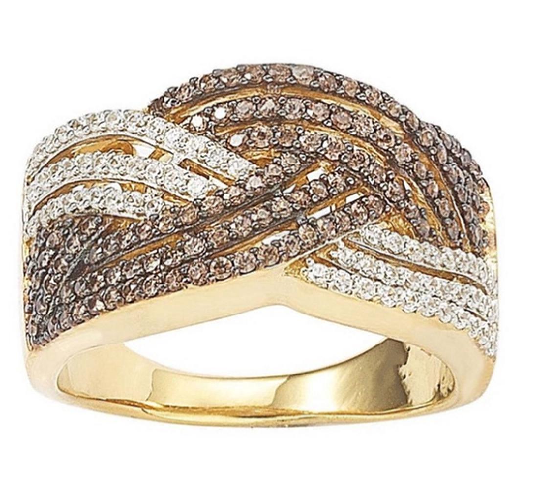 Rose Gold Plated White & Black Sapphire Ring (1 of 1)