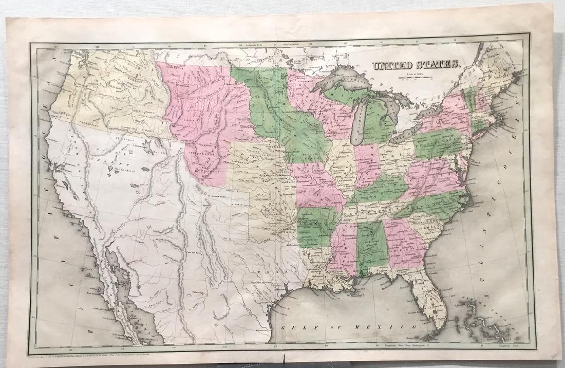 T.G Bradford: Antique Map of United States, 1838 (1 of 1)