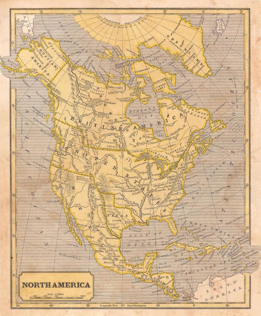 Morse: Antique Map of North America, 1844 (1 of 2)