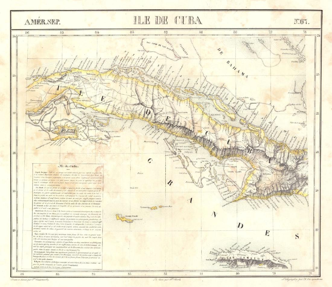 Guillaume: Antique Map of Cuba, 1825 (1 of 2)