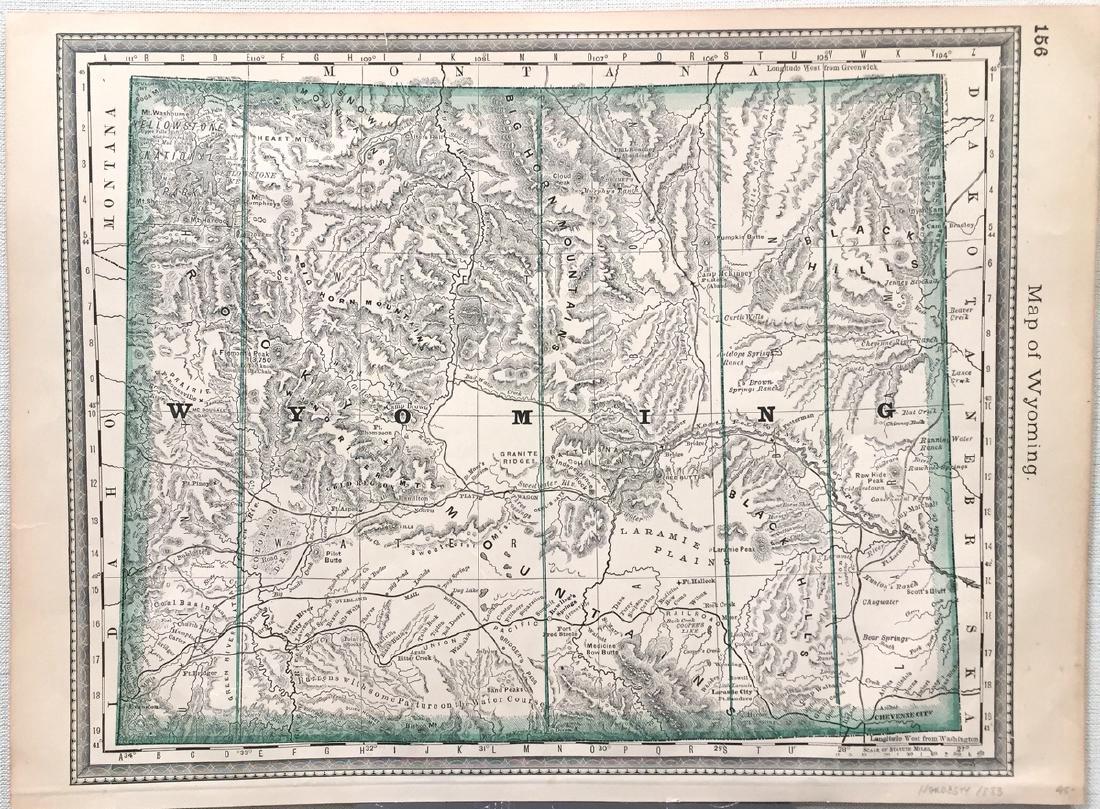 Hardesty: Antique Map of Wyoming, 1883 (1 of 1)