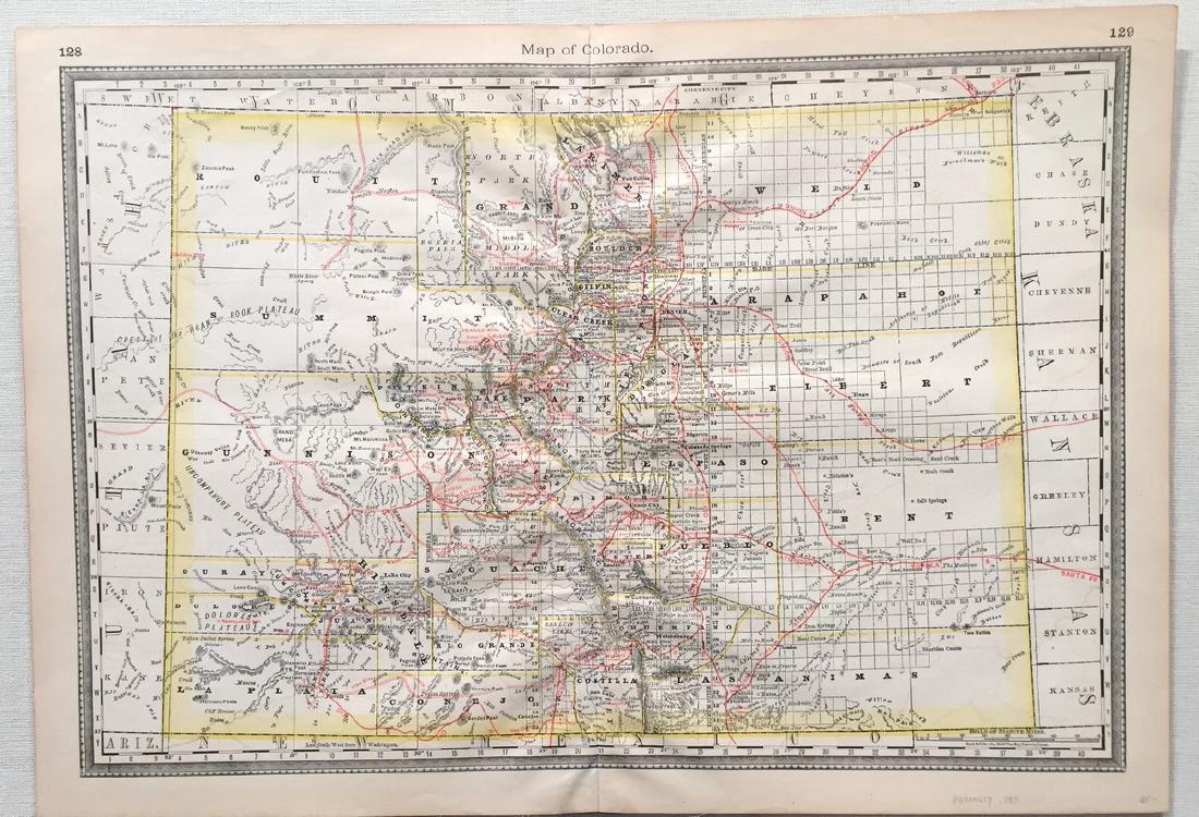 Hardesty: Antique Map of Colorado, 1883 (1 of 1)