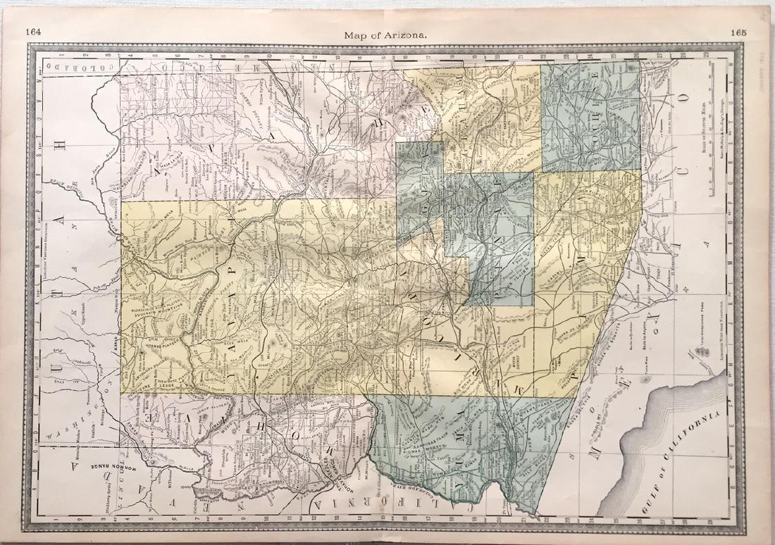 Hardesty: Antique Map of Arizona, 1883 (1 of 1)