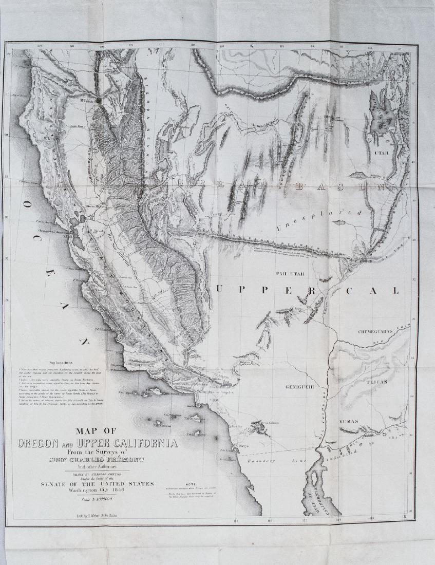 Fremont: Antique Map of Oregon & Upper California, 1848 (1 of 1)