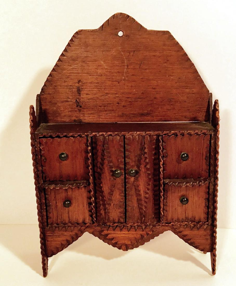 Unusual Tramp Art Spice Cupboard (1 of 3)