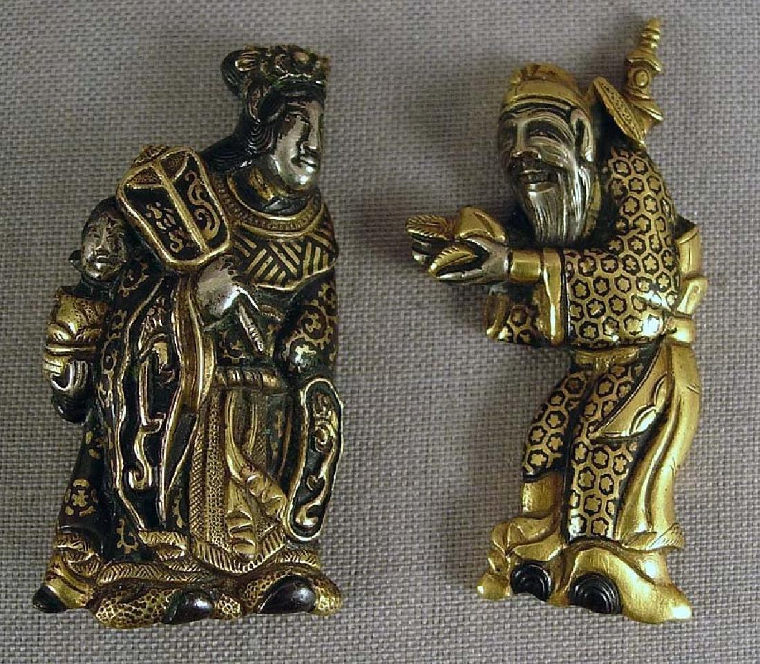 Pair of Antique Japanese Seiobo & Tobosaku Sword Menuki (1 of 6)