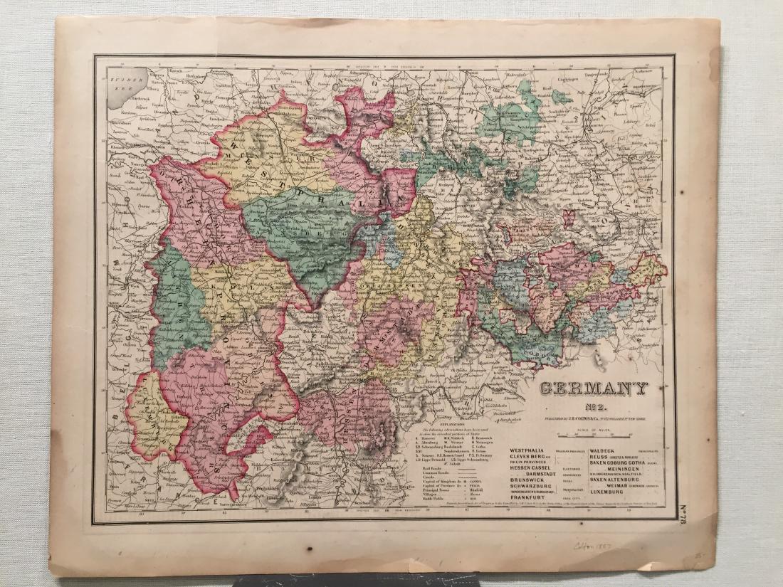 Colton: Antique Map of Germany, 1857 (1 of 1)