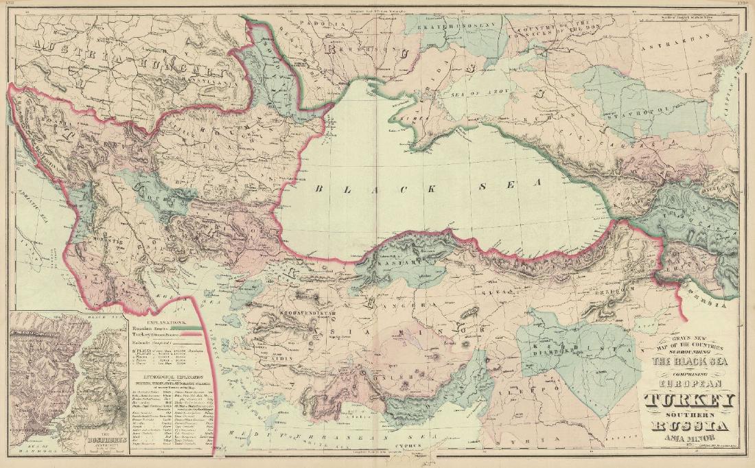 Gray's Antique Map of Countries Surrounding Black Sea (1 of 1)