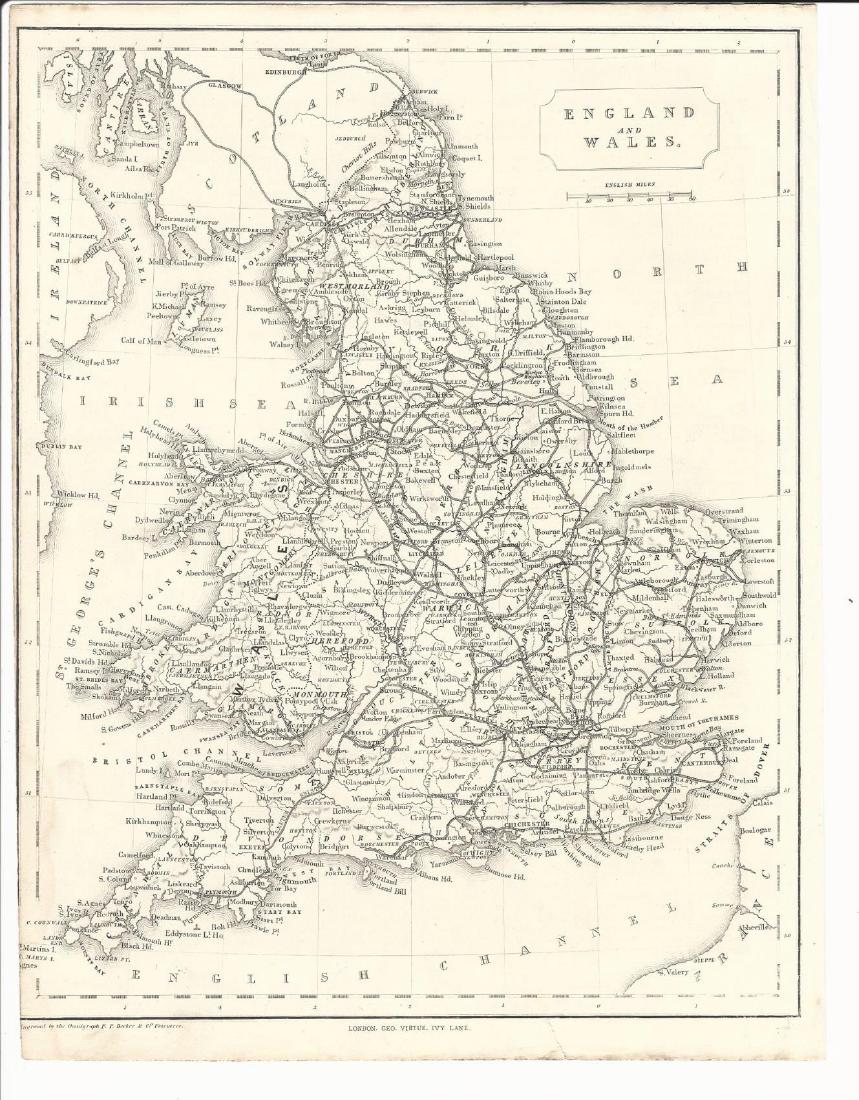 19th C Map of England and Wales (1 of 1)