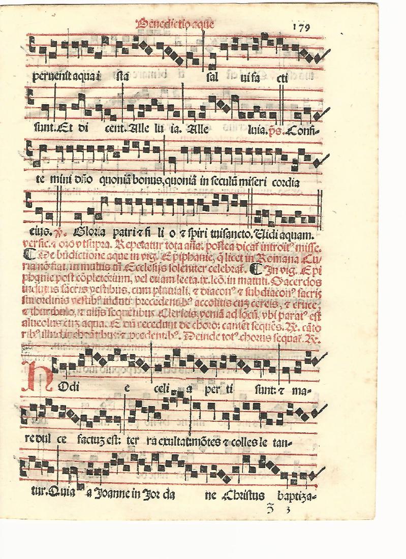 1567 Catholic Hymnal Leaf Red and Black Music (1 of 2)