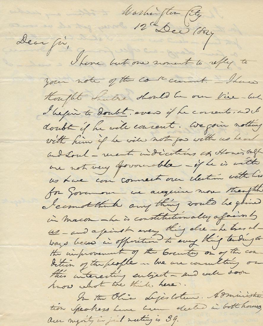 1827 Autographed Letter Signed of John C. Wright (1 of 3)