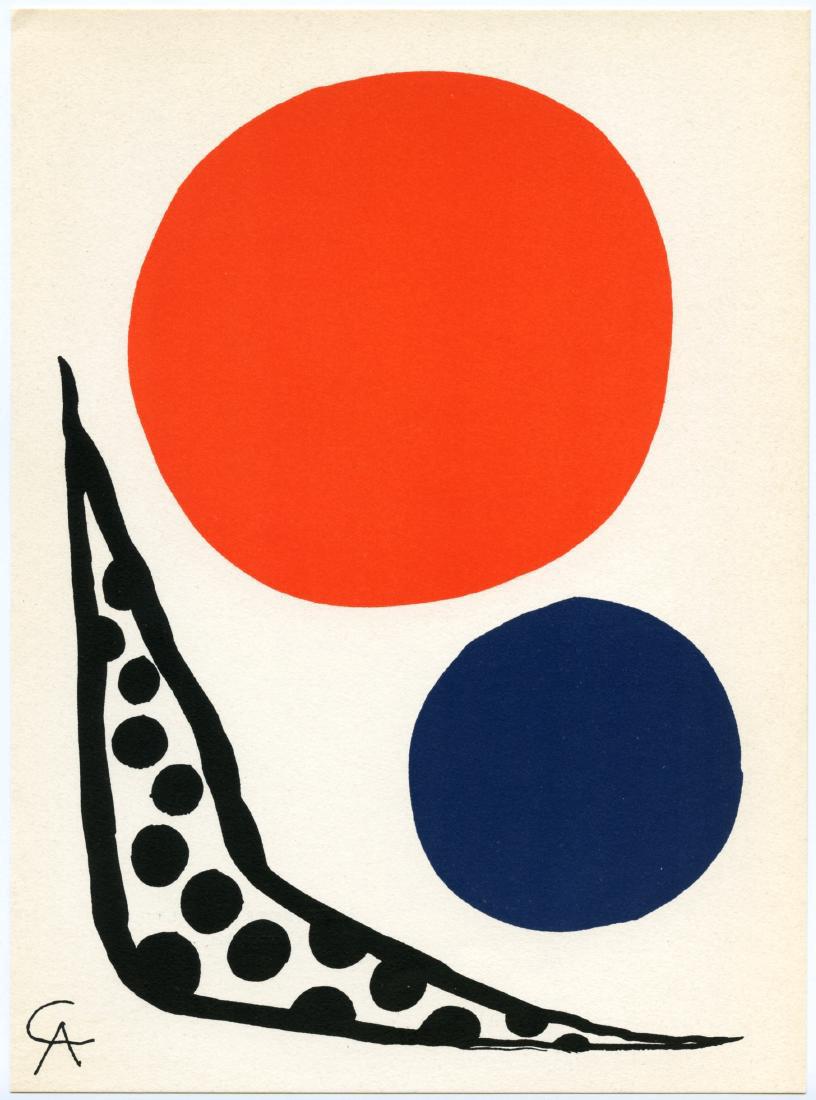 Alexander Calder Lithograph, Signed in Plate: Alexander Calder original lithograph, 1965. Medium: original lithograph. Printed in Paris in 1964 by Mourlot Freres and issued in an edition of 2000 on Arches wove paper. Sheet size: 10 x 7 1/2 inches