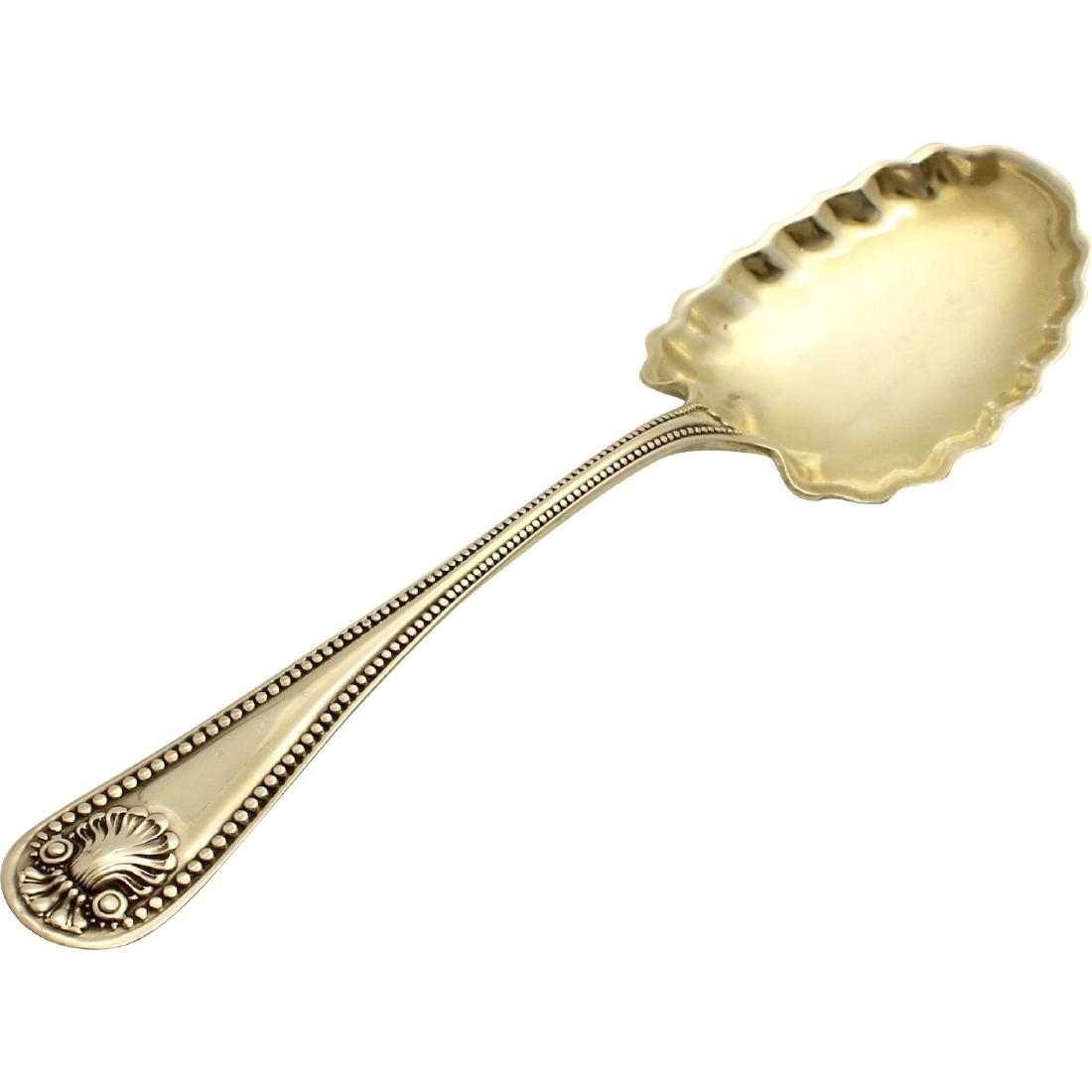 Antique Whiting Bead Sterling Silver Gilte Fruit Spoon (1 of 5)