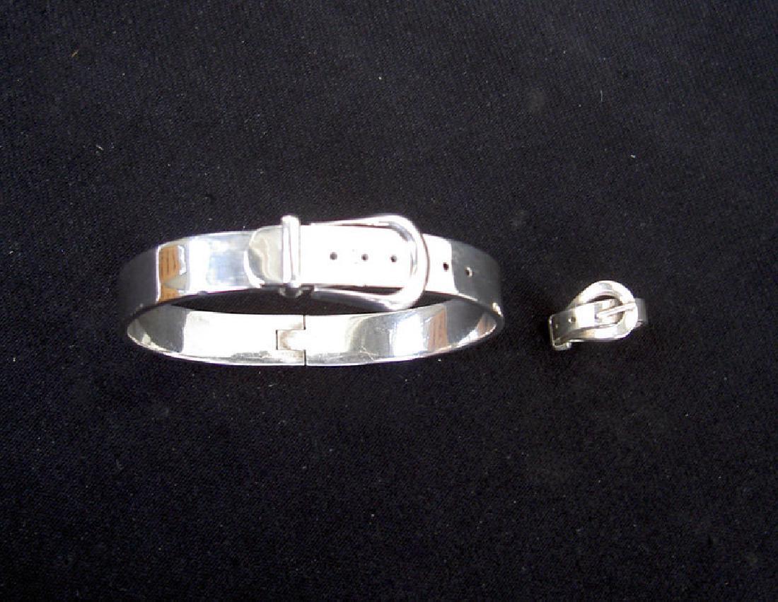 Vintage Taxco Mexican Sterling Silver Bracelet & Ring (1 of 6)