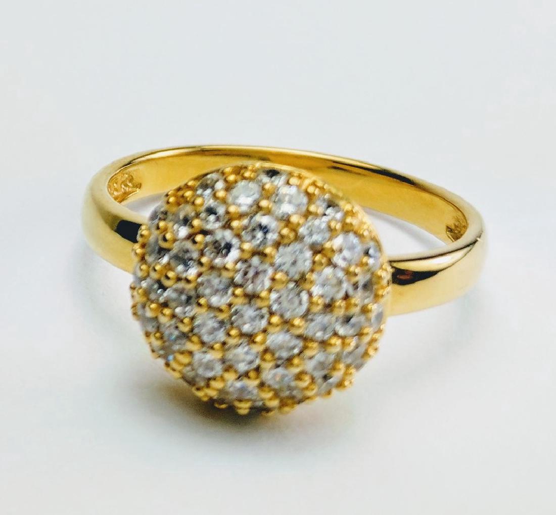Gold Tone Sterling Silver Cubic Zirconia Ring, .75ctw (1 of 5)