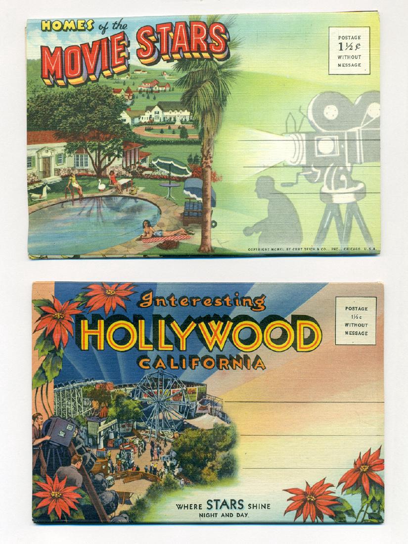 Lot of 2 1940 Hollywood Souvenir Postcards (1 of 2)