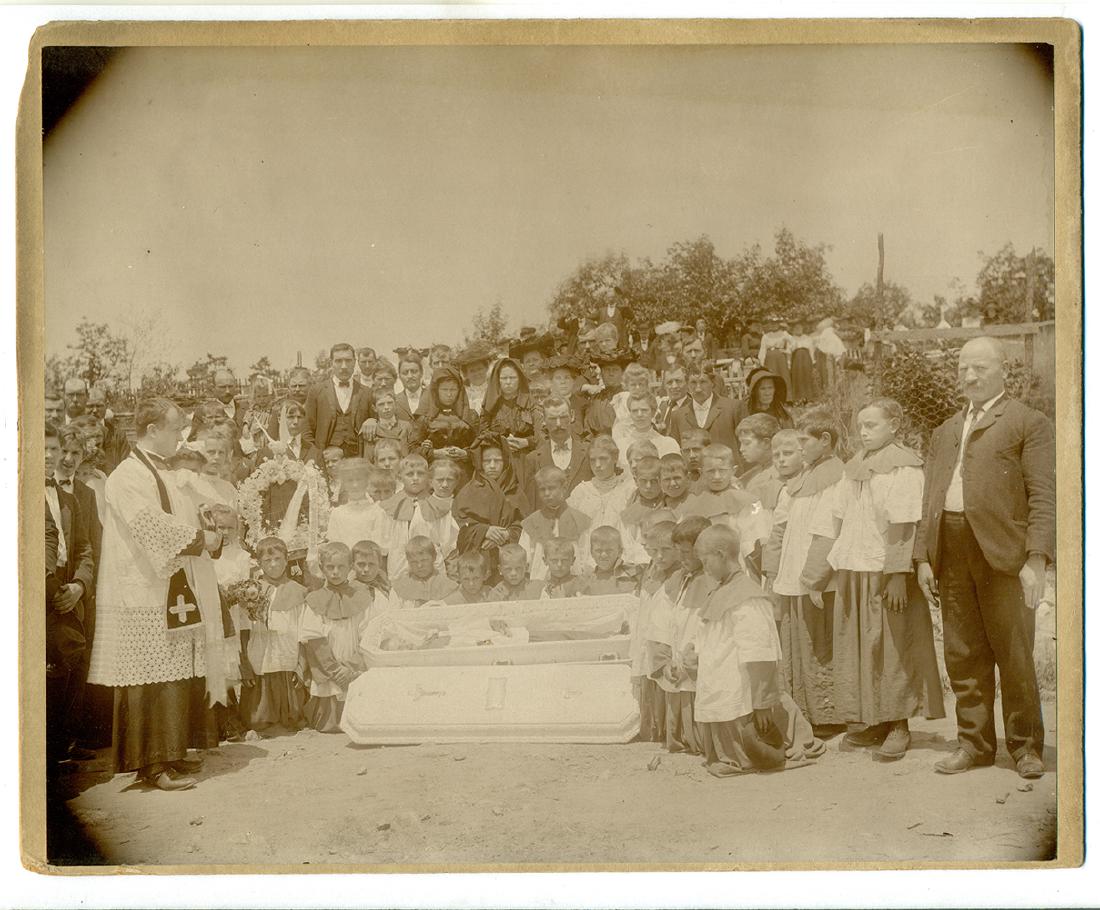 1880 Postmortem Choir Boy in Coffin Funerary Portrait (1 of 2)