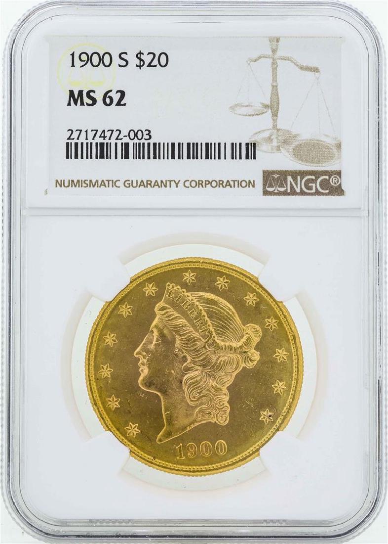 1900-S $20 Liberty Head Double Eagle Gold Coin NGC MS62 (1 of 2)