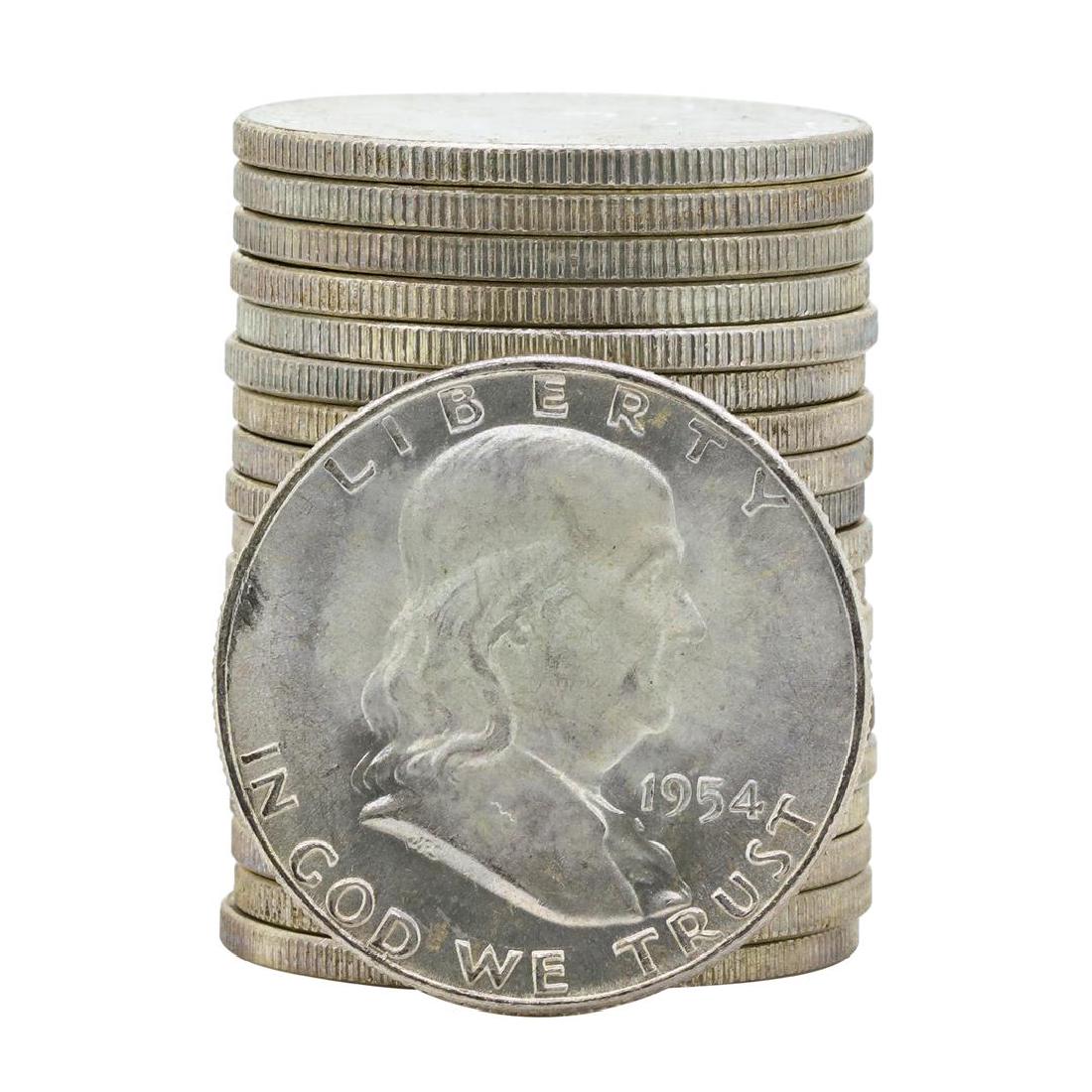 Roll of (20) 1954-D Brilliant Uncirculated Franklin (1 of 2)