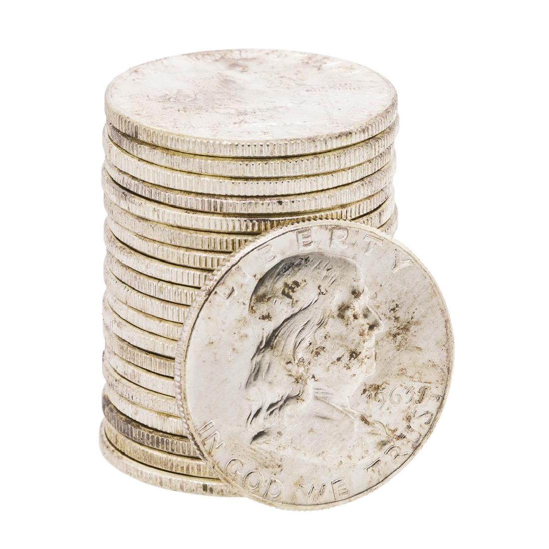 Roll of (20) 1963 Brilliant Uncirculated Franklin Half (1 of 2)