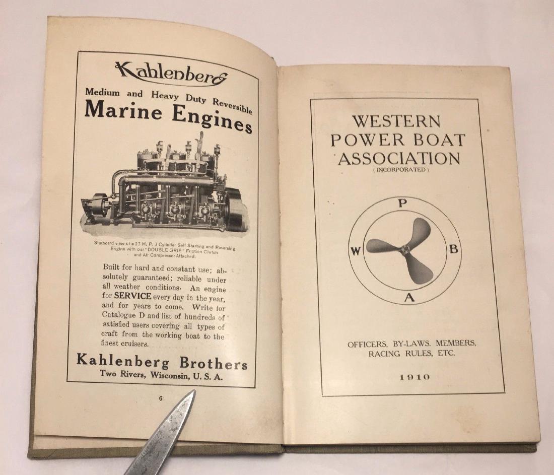Antique 1910 Yacht Racing Advertising Rules Book: Antique 1910 Power Motor Boat Yacht Racing Advertising Rules Book Lists of ports and signals dominated by advertising: Gray Motors, Kahlenberg Marine Engines, George B. Carpenter Accessories, Weckler