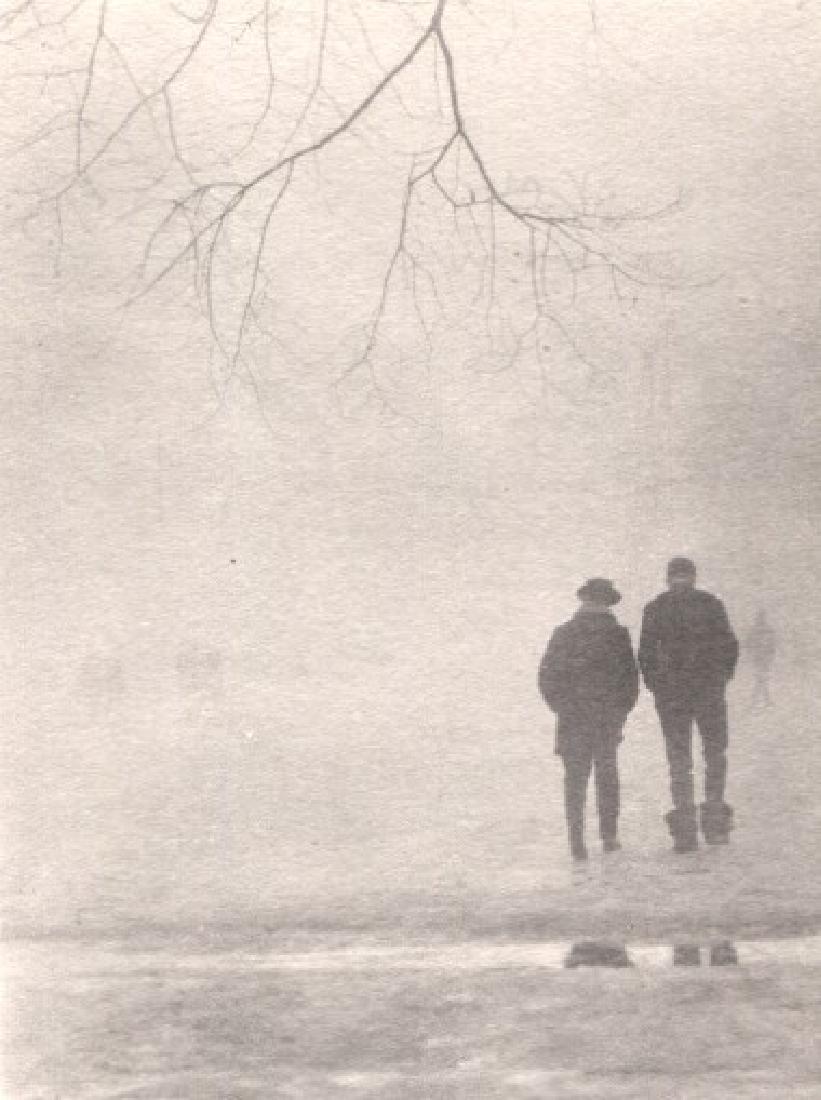 RALPH STEINER - Dartmouth - A Fog on the Campus: Artist: RALPH STEINER Print Title: Dartmouth - A Fog on the Campus Medium: Vintage Collotype Printed in New York in 1922 Image Size: 4" X 5.25" Steiner's First Published Work while Attending Dartmouth