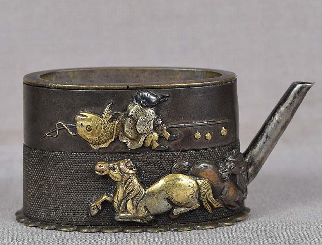 Antique Japanese Metal Sword Fittings Water Dropper (1 of 6)