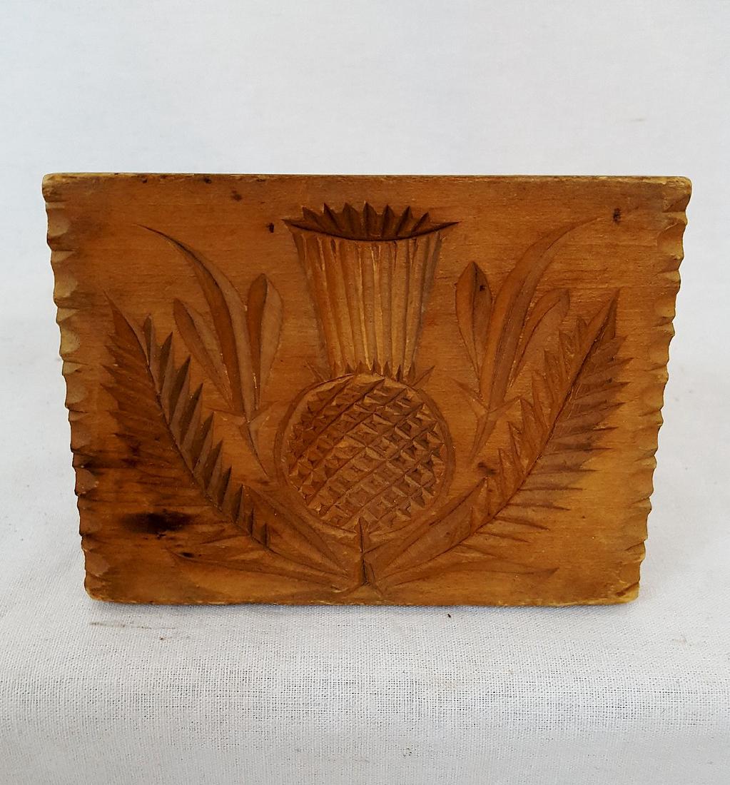 Pennsylvania Carved Poplar Thistle Butter Print 1860 (1 of 3)