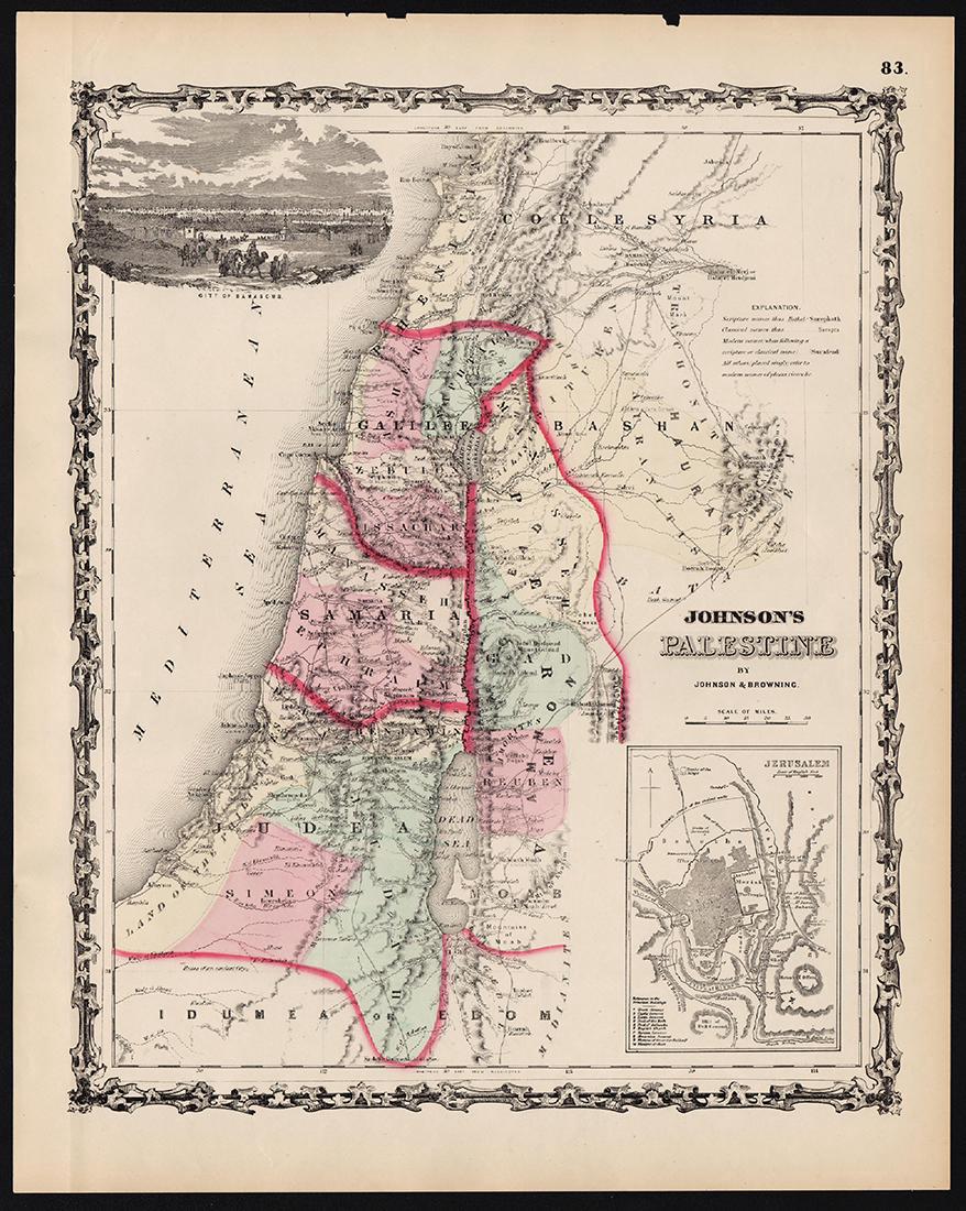 Johnson: Antique Map of Palestine, 1861 (1 of 4)