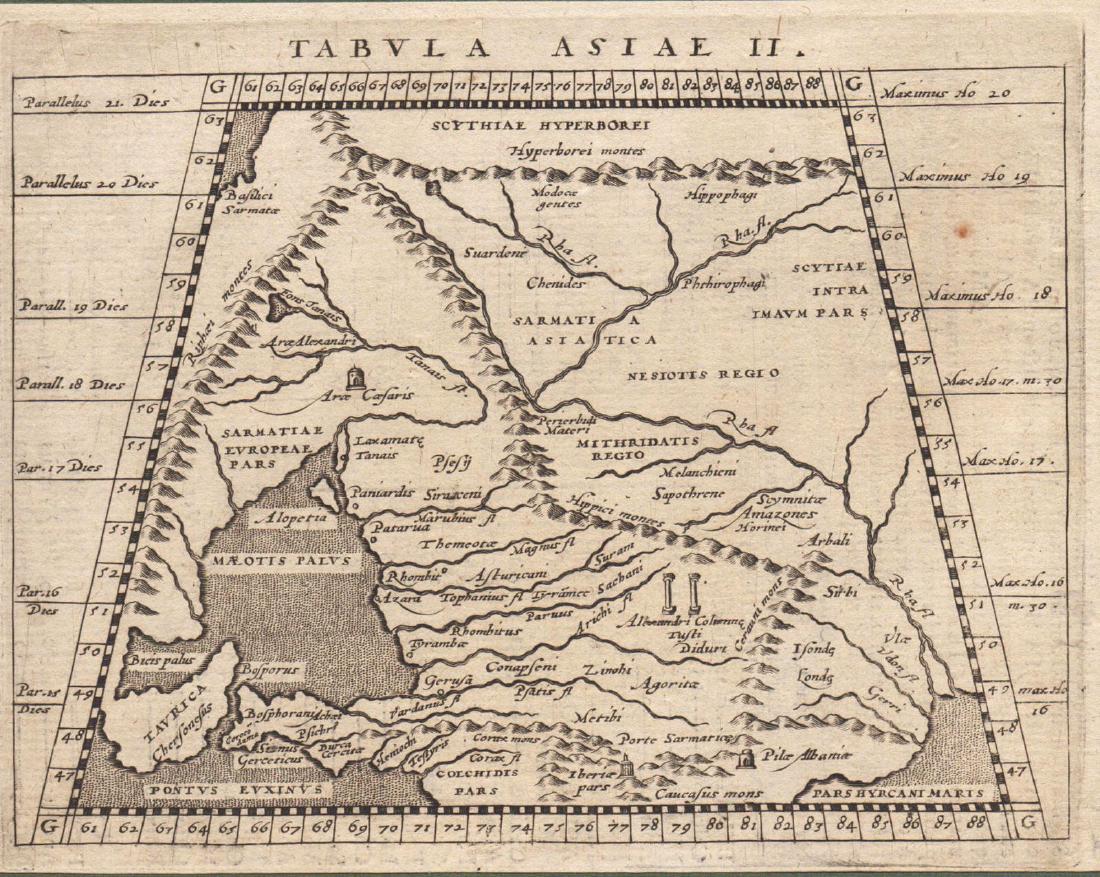 Ptolemy: Antique Map of Ancient Caucasus Region, 1597 (1 of 1)