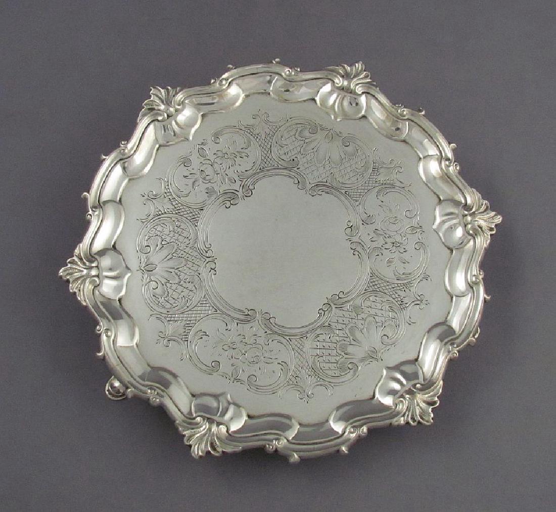 Antique English George II Sterling Silver Salver, 1753 (1 of 3)