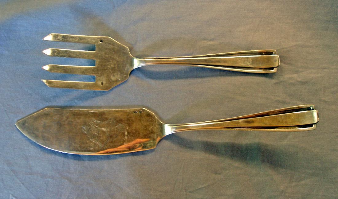 Boulenger French Art Deco Sterling Serving Knife & Fork (1 of 2)