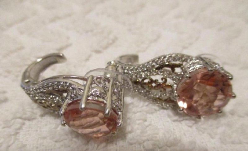 Platinum Sterling Silver Quartz Topaz Earrings 14.86ctw (1 of 2)