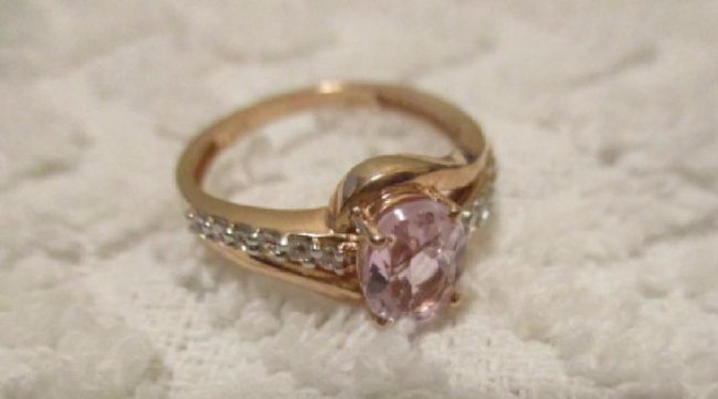 14K Rose Gold Sterling Silver Kunzite Ring, 1.65ctw (1 of 2)