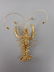 14K Yellow Gold Diamond Ruby Lobster Slide Pendant - 7