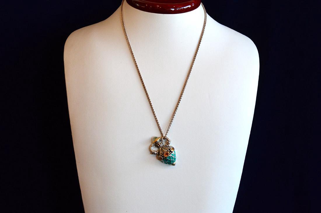 Sterling Silver 18k Gold Clad Perfume Bottle Pendant (1 of 3)