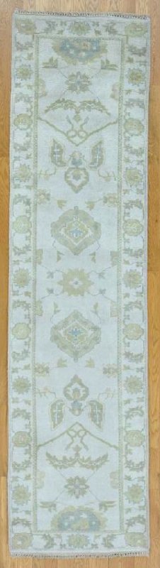 Runner Oushak Hand Knotted Pure Wool Rug 3'x11'5" (1 of 5)