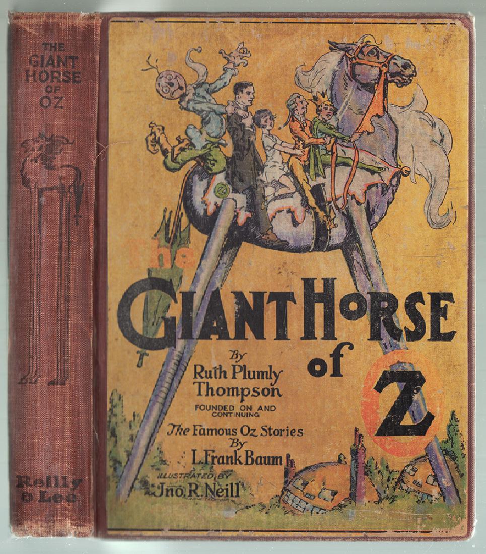 Giant Horse of Oz by Ruth Plumly Thompson First Edition: 1st ed./2nd state Giant Horse of Oz by Ruth Plumly Thompson, 1928 First edition/second state (damaged “r” on p. 116, line 1) and “Oniberon” on frontispiece caption. All 12 color plates present