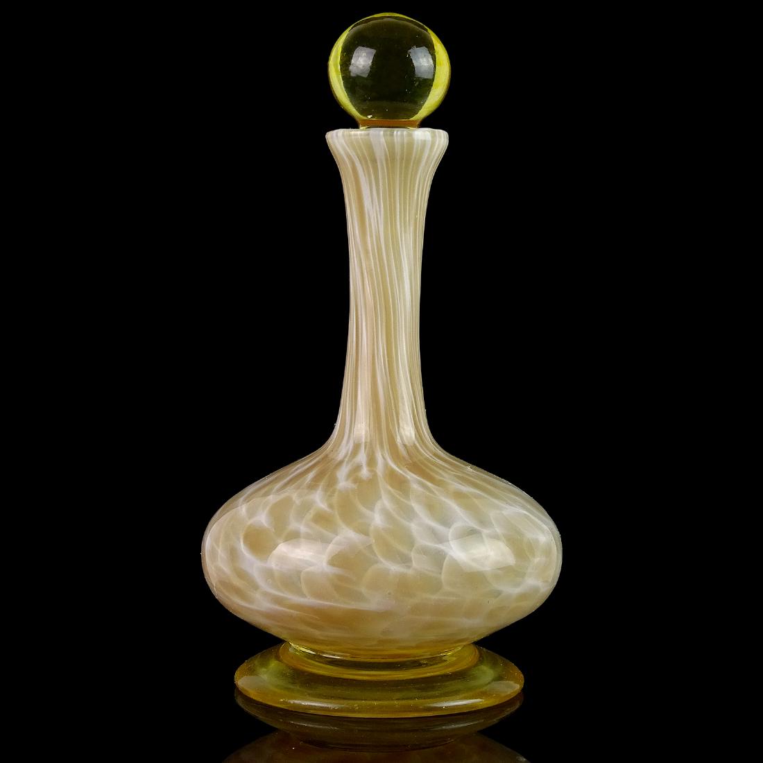 Murano Yellow Amber Spotted Art Glass Decanter (1 of 3)