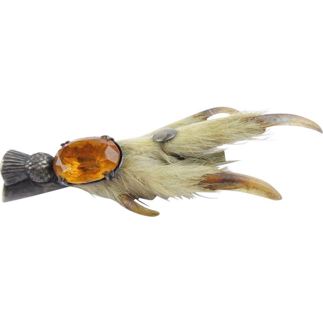 Victorian Scottish Jeweled Broach, Golden Topaz (1 of 7)