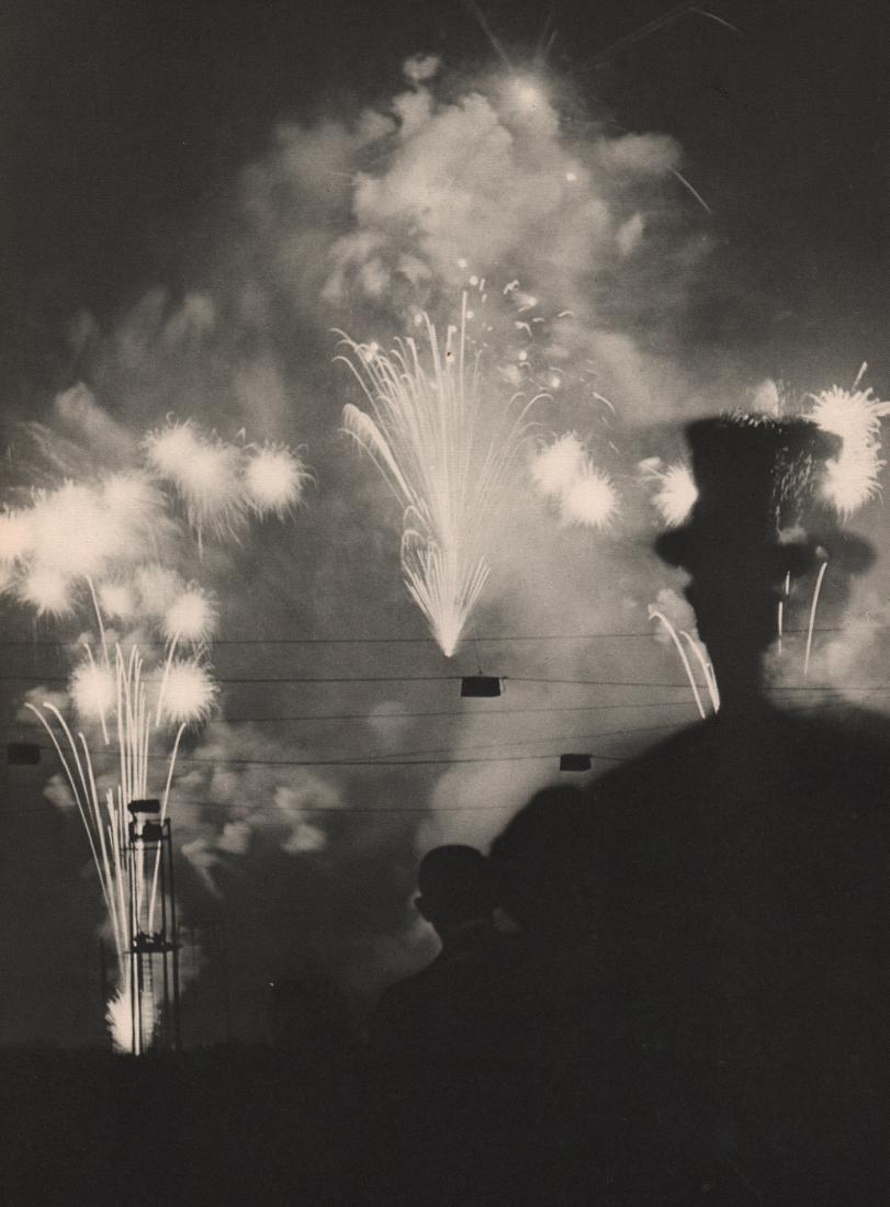 BRASSAI - Paris at Night - Fireworks: Artist: BRASSAI Print Title: Paris at Night - Fireworks Medium: Vintage Sheet-fed Gravure Printing Date: 1938 Printer: Neogravure, France Image Size: 8.5" X 10.5" Brassai was a Hungarian–French phot