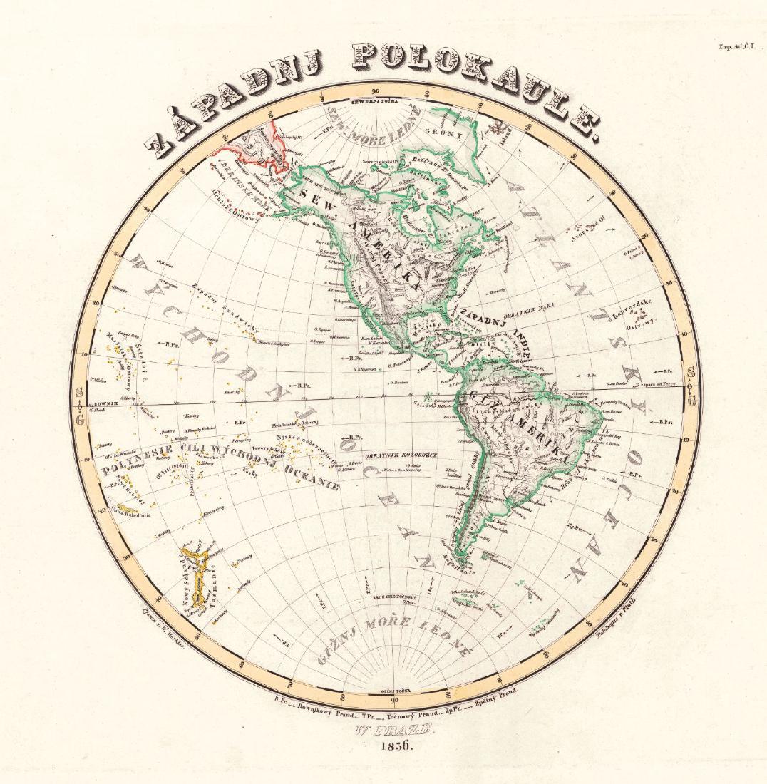 Merklas: Antique Map of the Western Hemisphere, 1836 (1 of 1)
