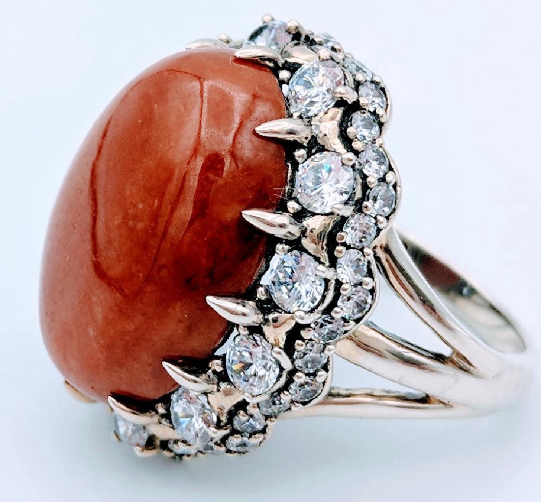 Sterling Silver Jasper Cubic Zirconia Ring (1 of 5)