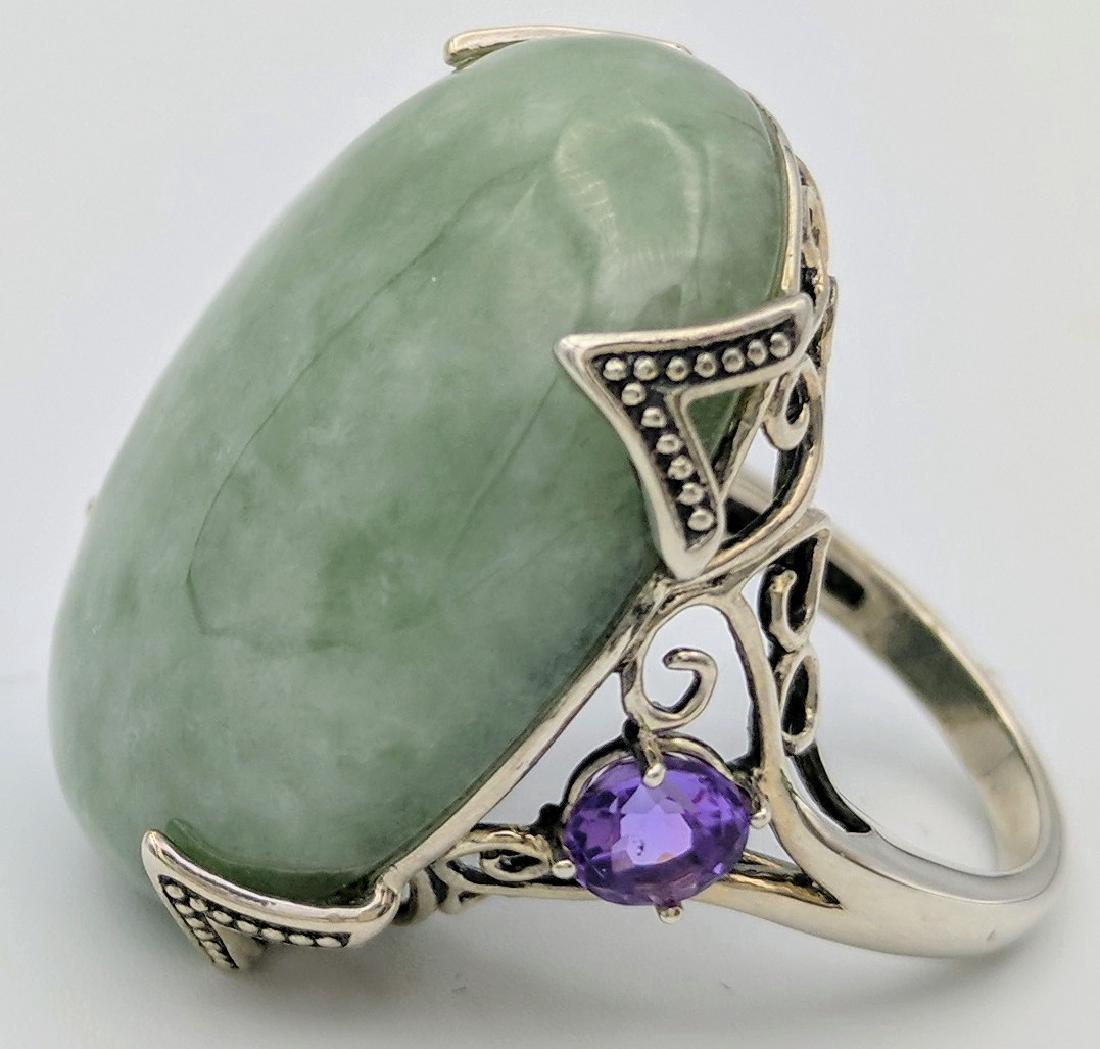 Sterling Silver Jade Amethyst Ring, 1.12ctw (1 of 5)